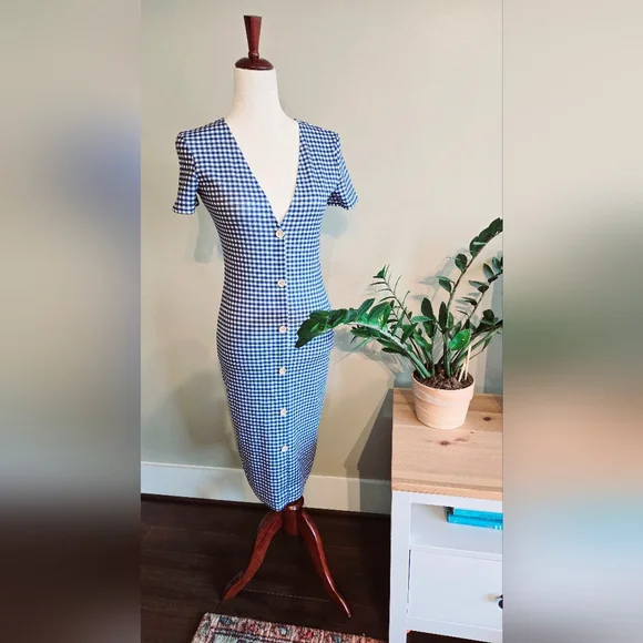 Zara Blue Checkers dress - Picture 6 of 8